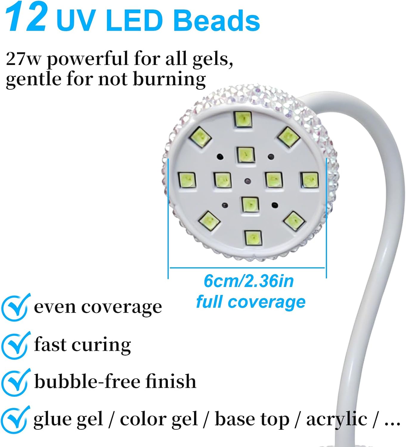 UNS UV flexible LED nail glitter lamp nail drill with digital timer