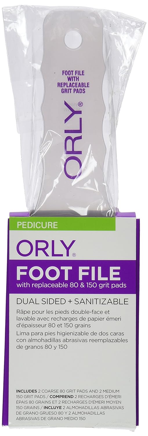 Orly Foot File with 2 Refill Pads of Ea Grit Level - Universal Nail Supplies