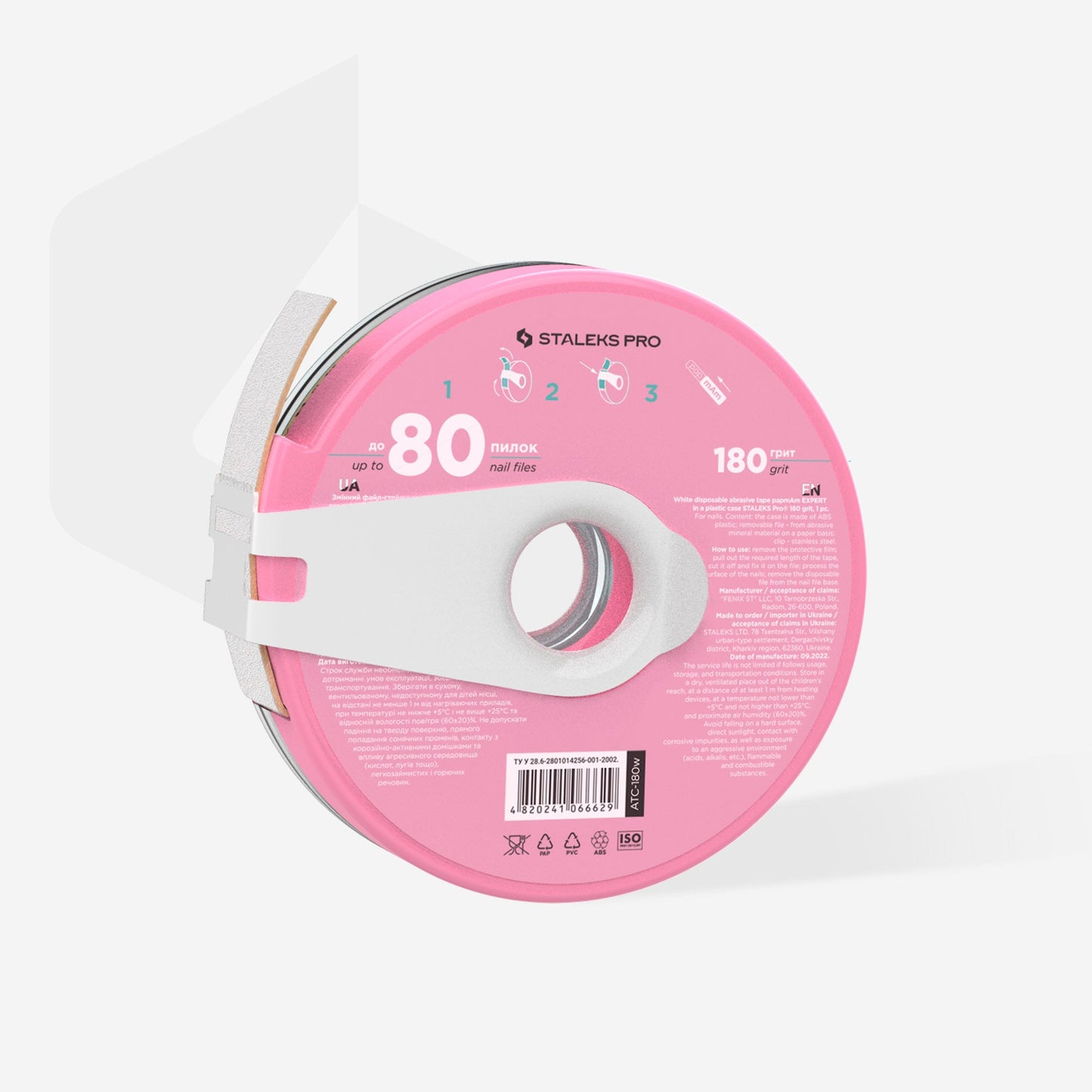 White disposable abrasive tape papmAm EXPERT in a plastic case STALEKS PRO 180 grit image 1