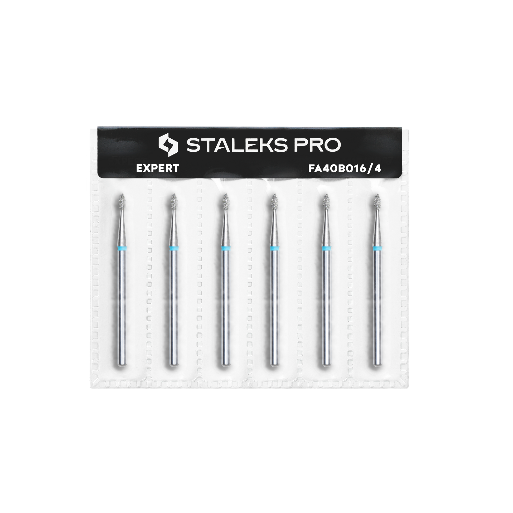 Diamond nail drill bit, "drop" , blue, head diameter 1.6 mm/ working part 4 mm (6 pcs) image 2
