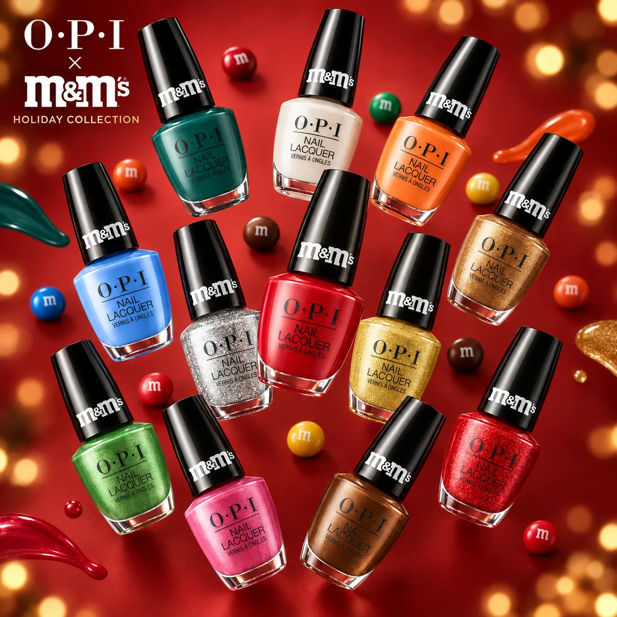 OPI Nail Lacquer - M&M’s Holiday 2026 Collection 12-Piece Set