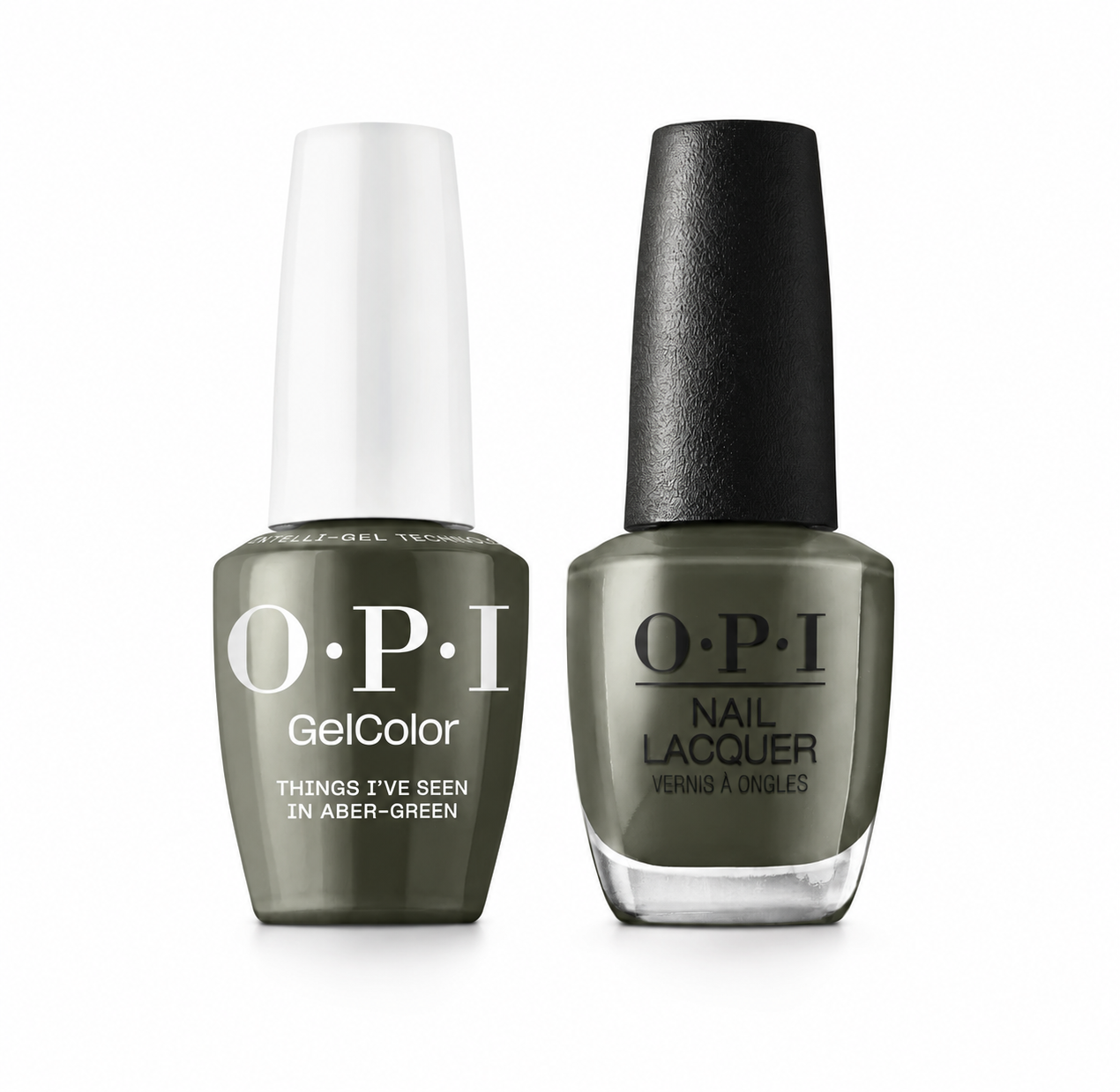 OPI GelColor Intelli-Gel + Matching Lacquer Things I’ve Seen in Aber-green GCU15