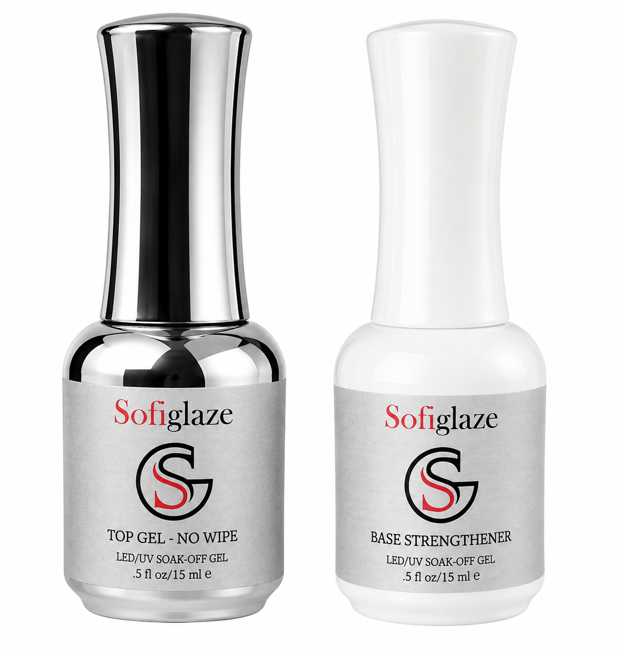 SofiGlaze Duo Set No Wipe Top & Strengthener Base Gel 0.5oz