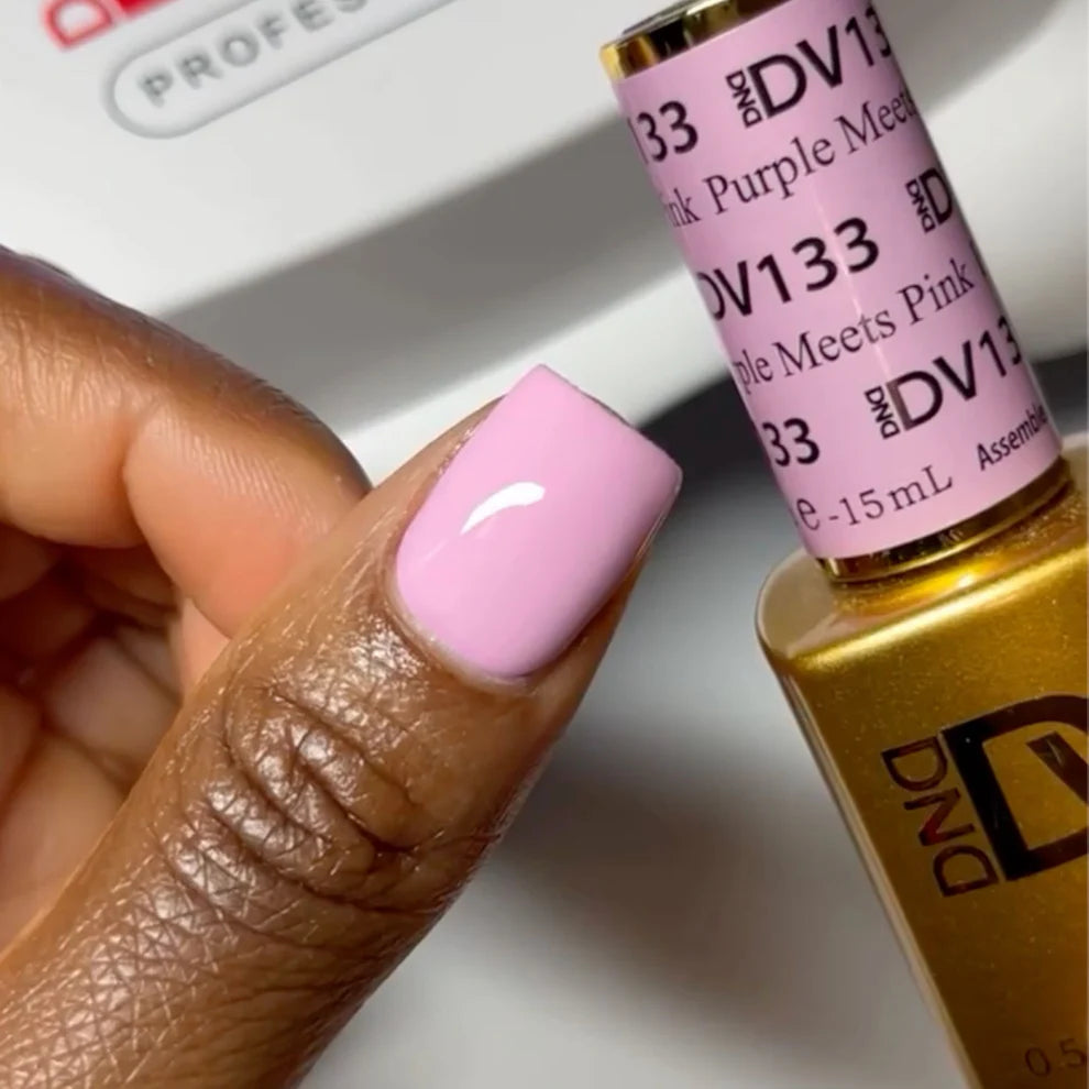 Dnd Diva Duo Gel & Polish - Purple Meets Pink 133 - Universal Nail Supplies
