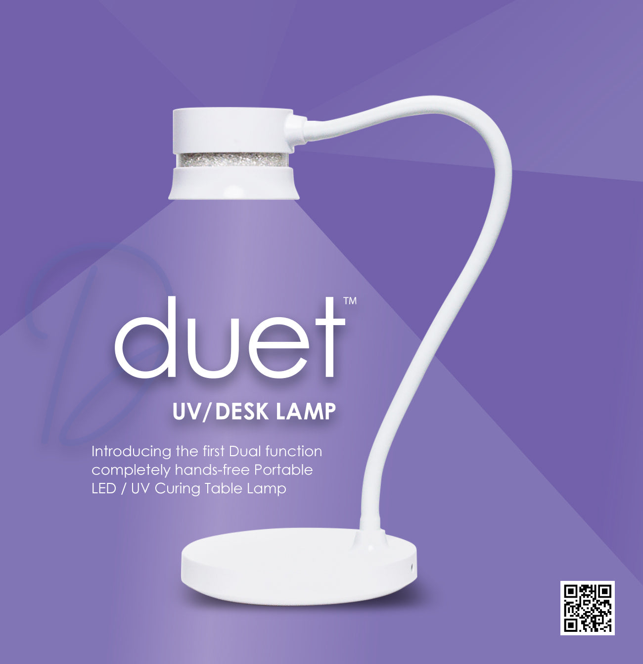 Manipro Glo Duet Portable LED/UV Curing Table Lamp (White) - Universal Nail Supplies