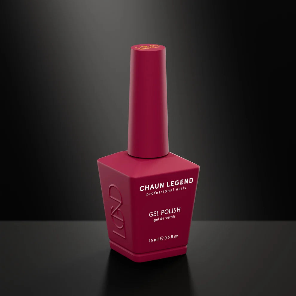 Chaun Legend professional gel nail polish in Kiss My Cheeks LG5089, vibrant pink shade, applied on neatly manicured nails.