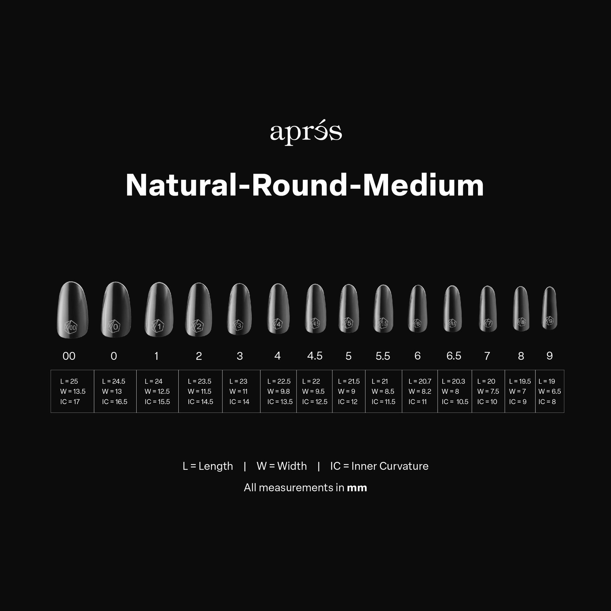 Aprés Nail Gel-X Extensions - Natural Round Medium - Universal Nail Supplies