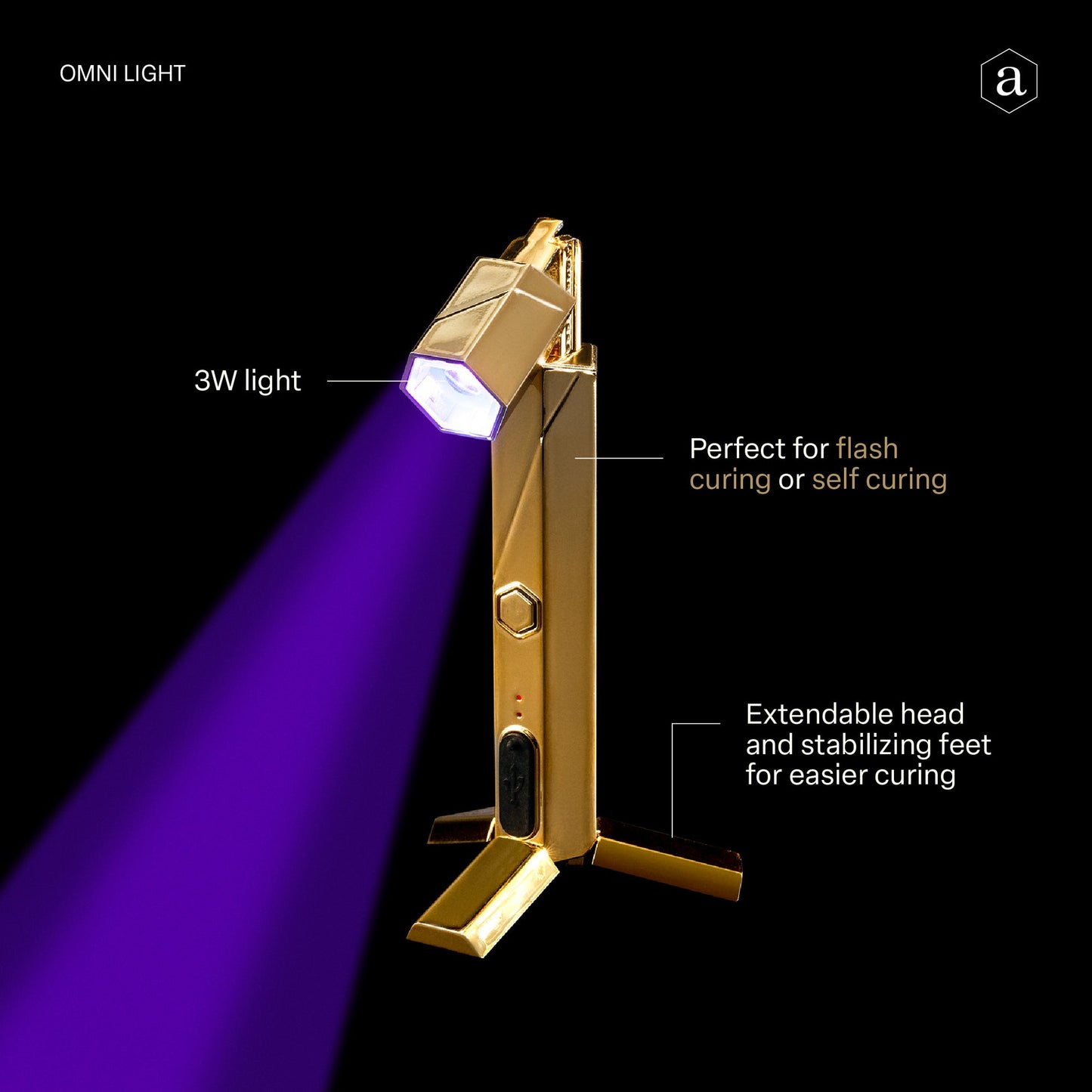 Aprés Omni Mini Flash Cure Light - Gold ( - Universal Nail Supplies