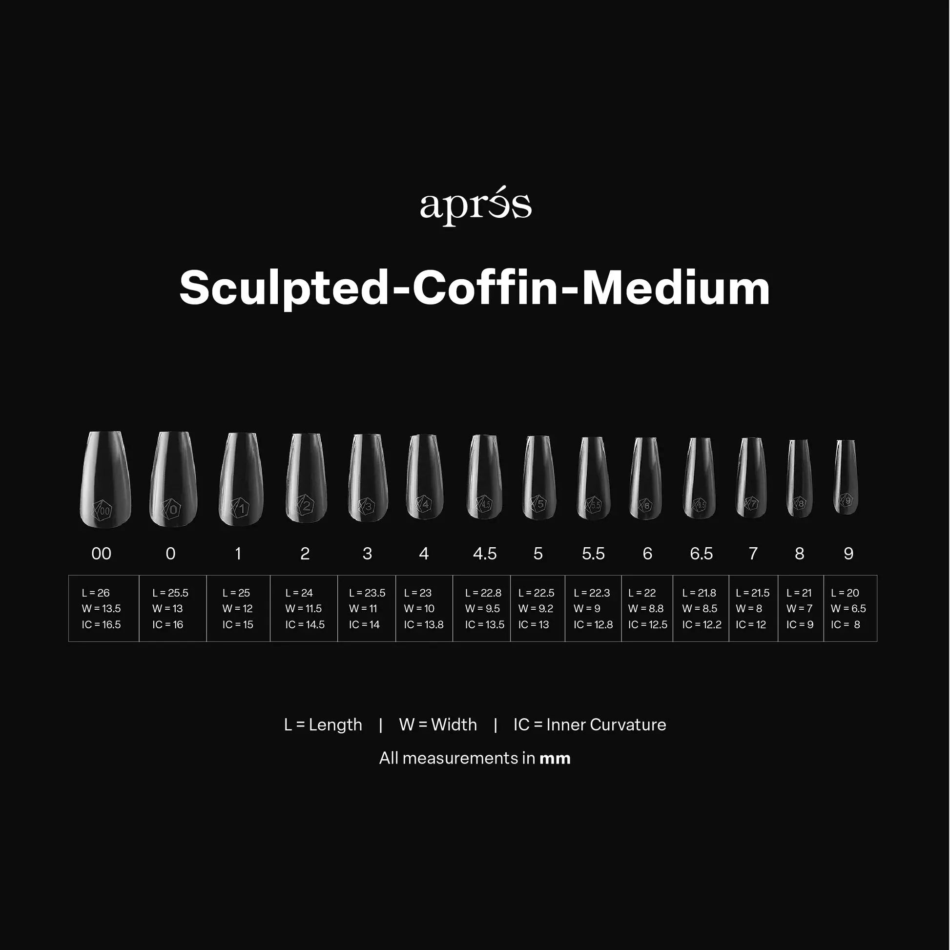 Aprés Nail Gel-X Extensions - Sculpted Coffin Medium V2 - Universal Nail Supplies