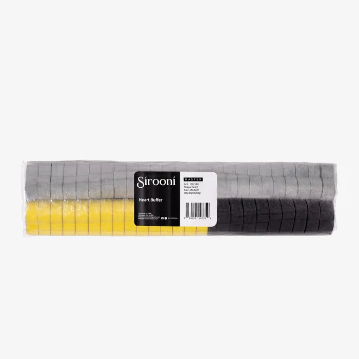 Sirooni Nail Buffer Heart – 100/180 Grit, 50PCS Yellow
