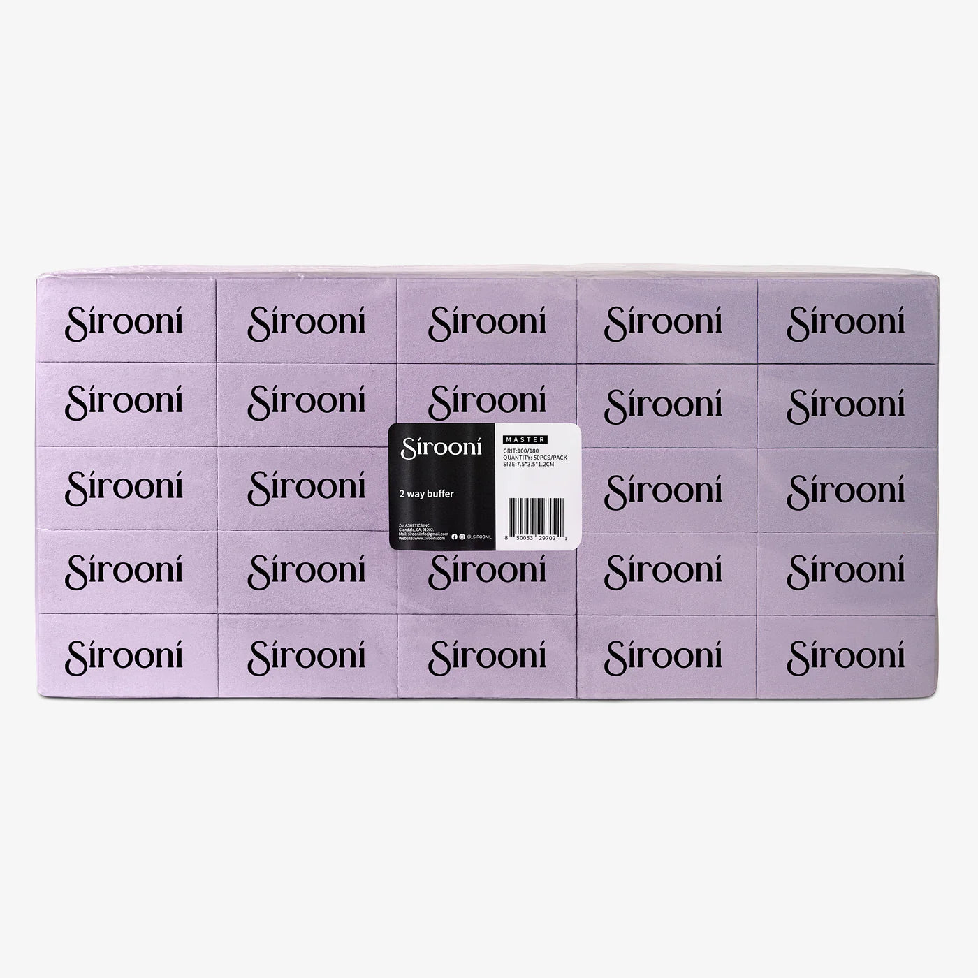 Sirooni Nail Buffer Rectangle Large – 100/180 Grit, 50PCS Purple - Universal Nail Supplies