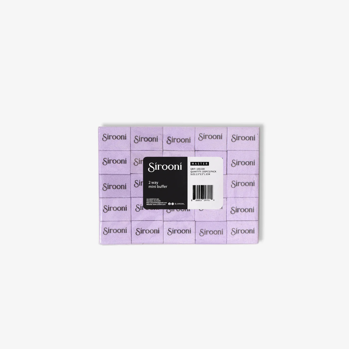 Sirooni Nail Buffer Rectangle Mini – 100/180 Grit, 100PCS - Universal Nail Supplies