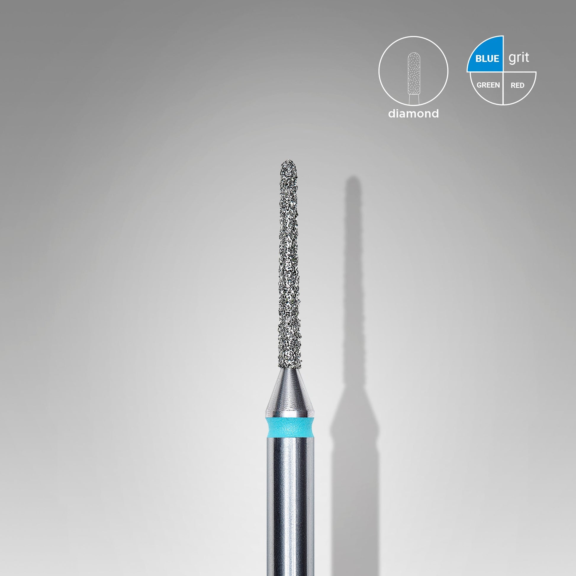 Diamond nail drill bit, "needle", blue, head diameter 1 mm/ working part 10 mm (6 pcs) image 0