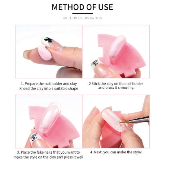 Sofi Art adhesive glue clay false nails set with 96 plasticine sticky nail art practice tools, nail tools for DIY nail design.