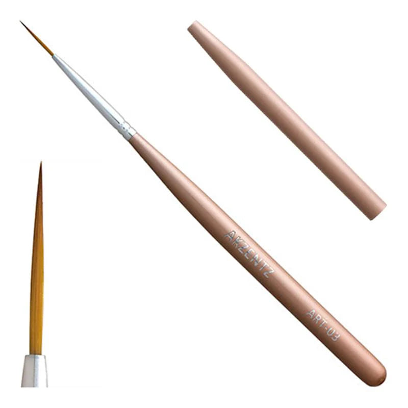 Luxio Akzéntz Art Liner 15mm #3, a precision nail art brush with a fine 15mm tip for detailed designs, on a white background.