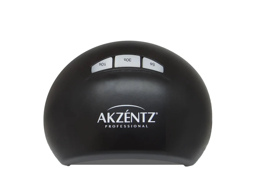 Luxio Akzentz Compact LED Nail Lamp curing Luxio gel polish for professional gel nails application and quick drying.
