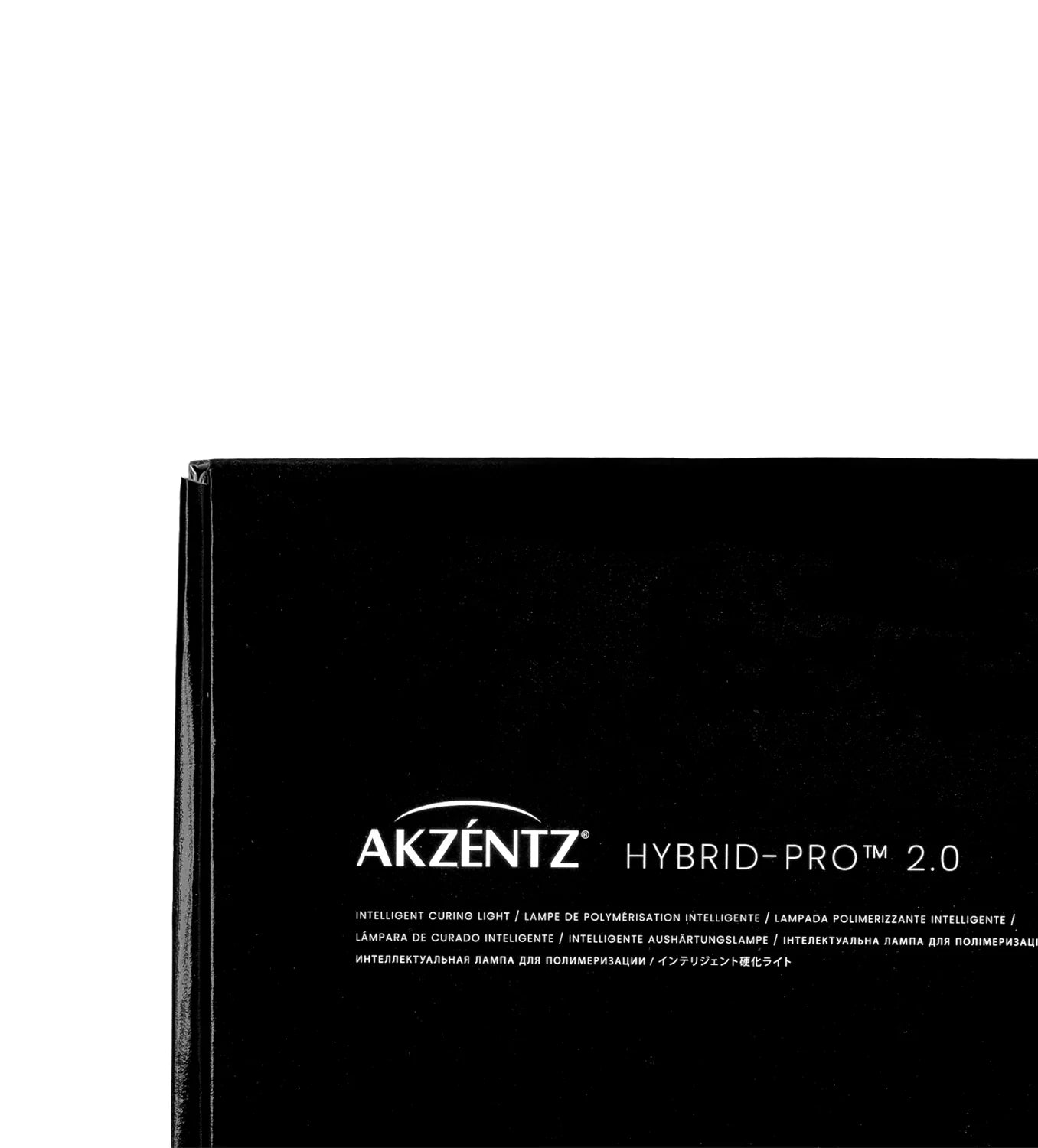 Luxio Akzentz Hybrid Pro 2.0 Smart Light box showing detailed packaging for Luxio gel polish product.