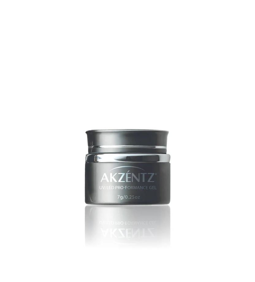 Luxio Akzéntz Pro-Formance Enhance Cool White acrylic nails and tips in a 0.25 oz container with TPO-free hard gel.