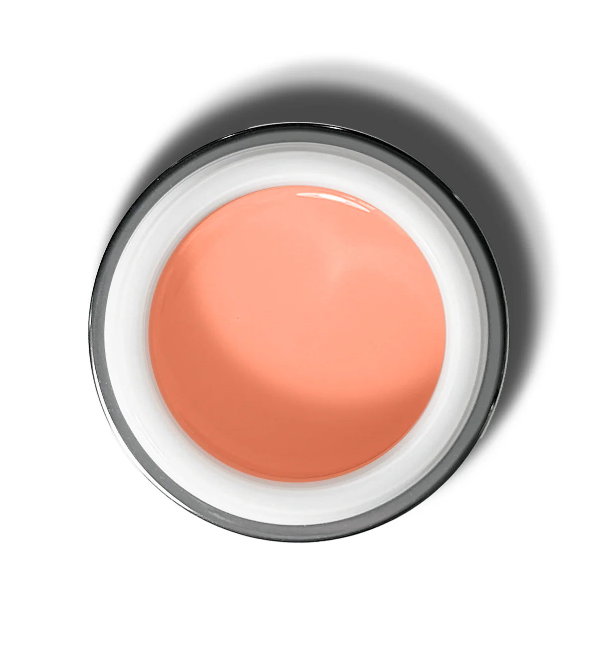 Luxio Akzéntz Pro-Formance Enhance Soft Peach acrylic nails and tips, showcasing natural pinkish-beige nail design with glossy finish.