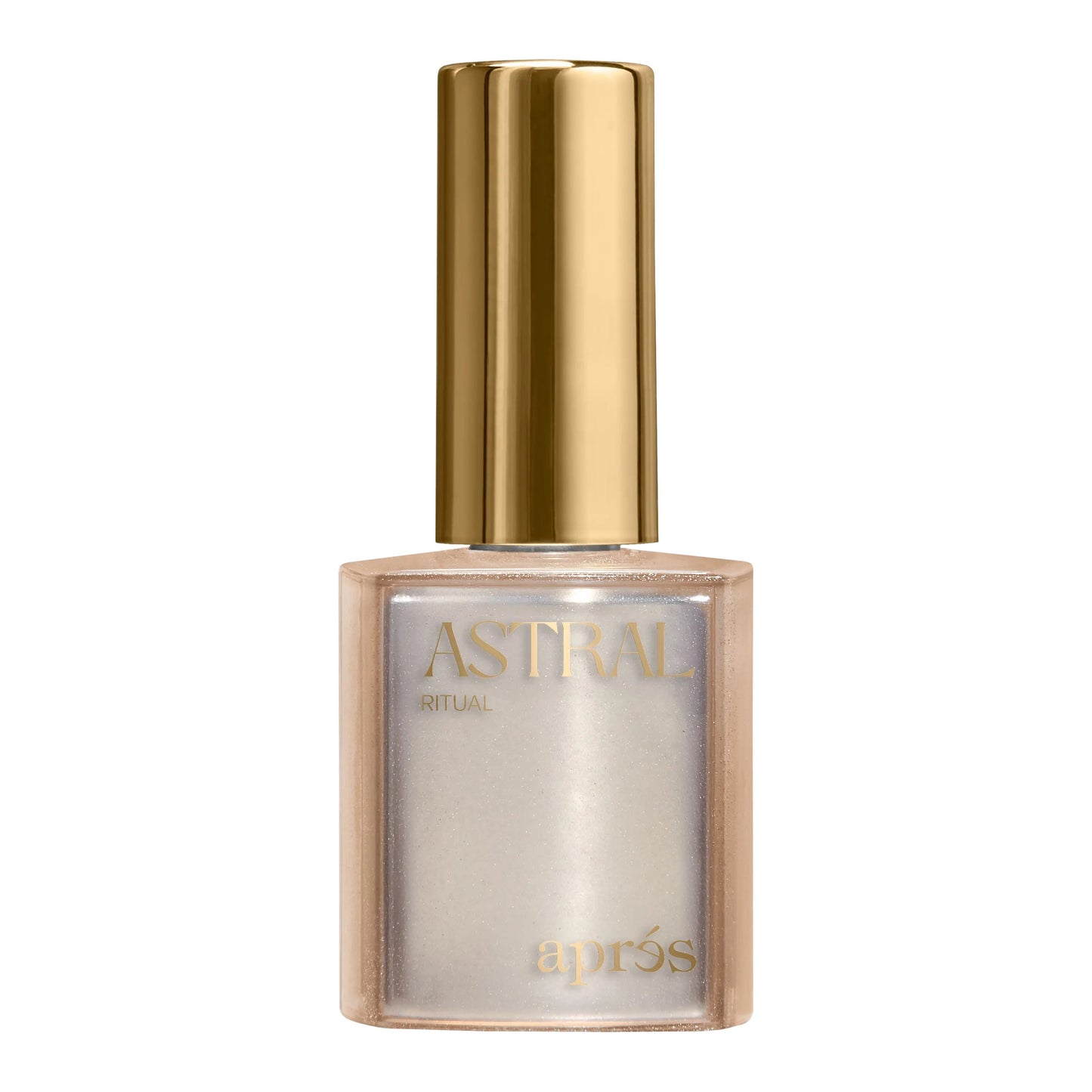 Aprés Nail Aprés Astral Collection gel color polish in shade CE05, showing a glossy, vibrant gel polish on a nail.