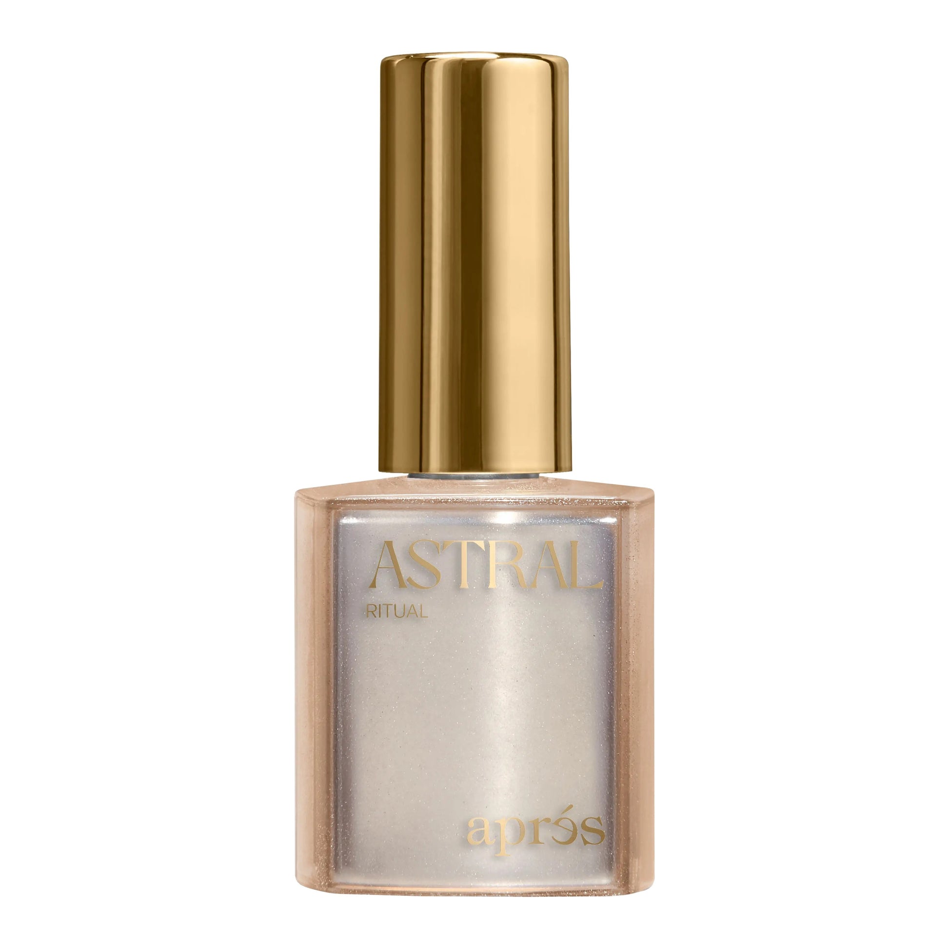Aprés Nail Aprés Astral Collection gel color polish in shade CE05, showing a glossy, vibrant gel polish on a nail.