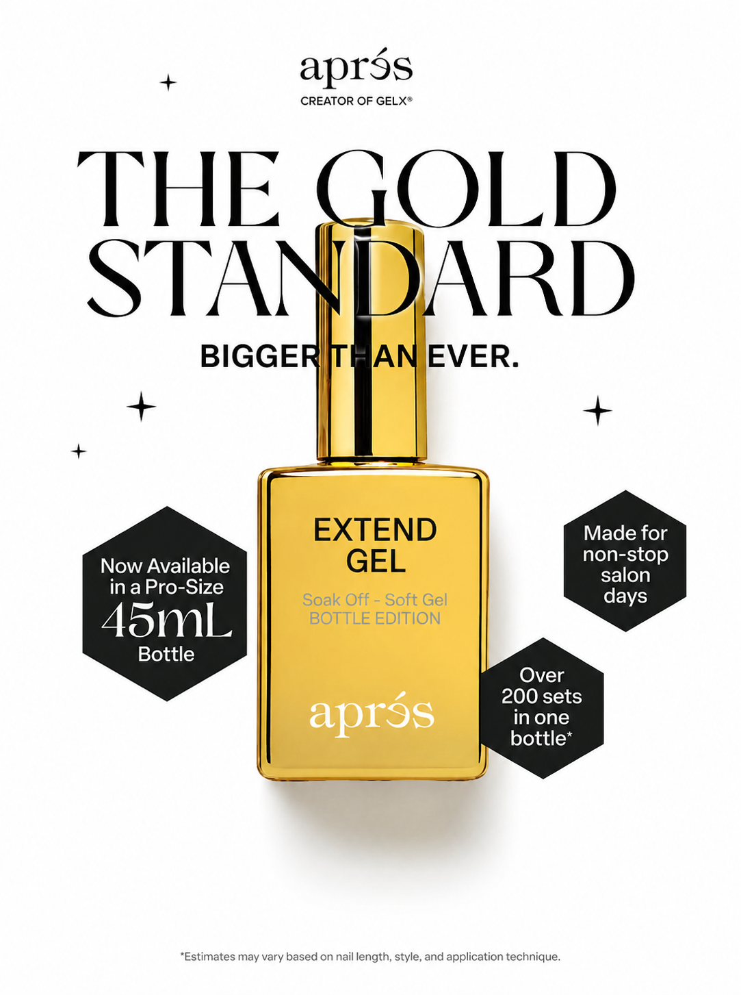 Aprés Nail Apres Extend Soak Off Soft Gel Bottle Edition 45 mL for gel nail extension and removal in a professional gel system.