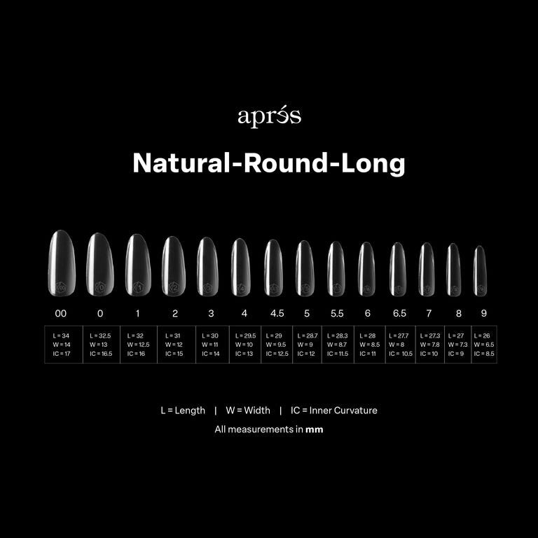 Aprés Nail Gel-X Extensions - Natural Round Long V2 - Universal Nail Supplies