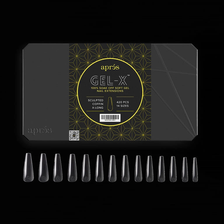 Aprés Nail Gel-X Extensions - Sculpted Coffin Extra Long Pro (420PCS) - Universal Nail Supplies
