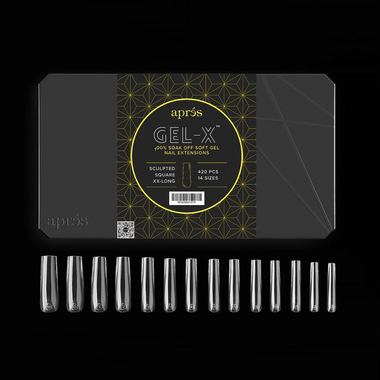 Aprés Nail Gel-X Extensions - Sculpted Square Extra Extra Long Pro (420PCS) - Universal Nail Supplies