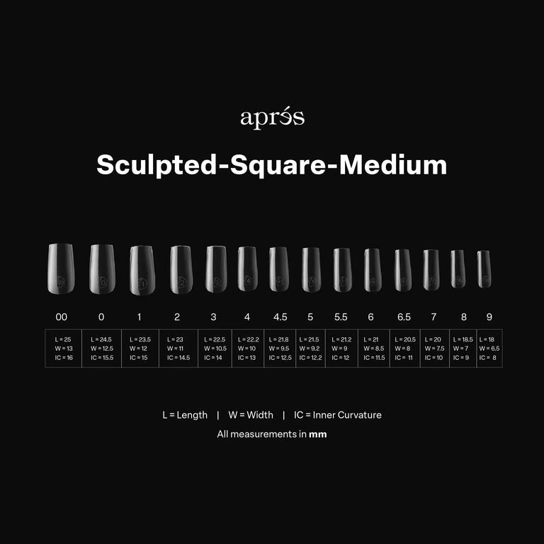 Aprés Nail Gel-X Extensions - Sculpted Square Medium V2 - Universal Nail Supplies