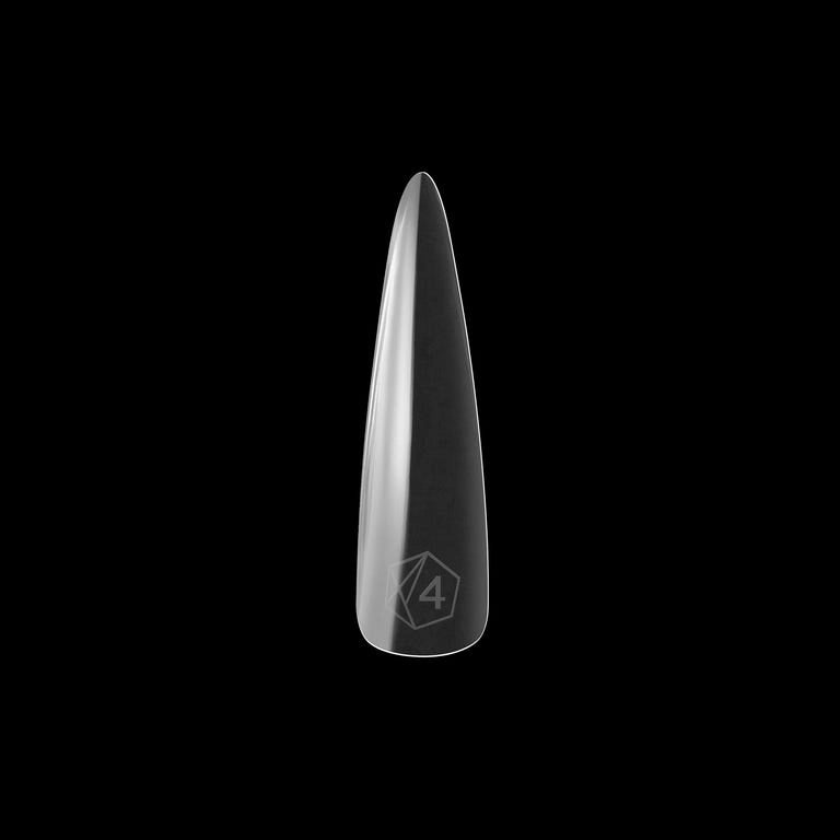 Aprés Nail Gel-X Extensions in sculpted stiletto shape, extra long, 420-piece Gel System set for professional nail enhancements.
