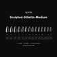 Aprés Nail Gel-X Extensions, Sculpted Stiletto Medium Pro, 600-piece set, showcasing neatly arranged gel nail extensions in a professional gel system.