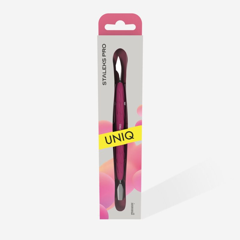 Manicure pusher with silicone handle “Gummy” UNIQ 10 TYPE 3 (narrow rounded pusher + hatchet) image 3