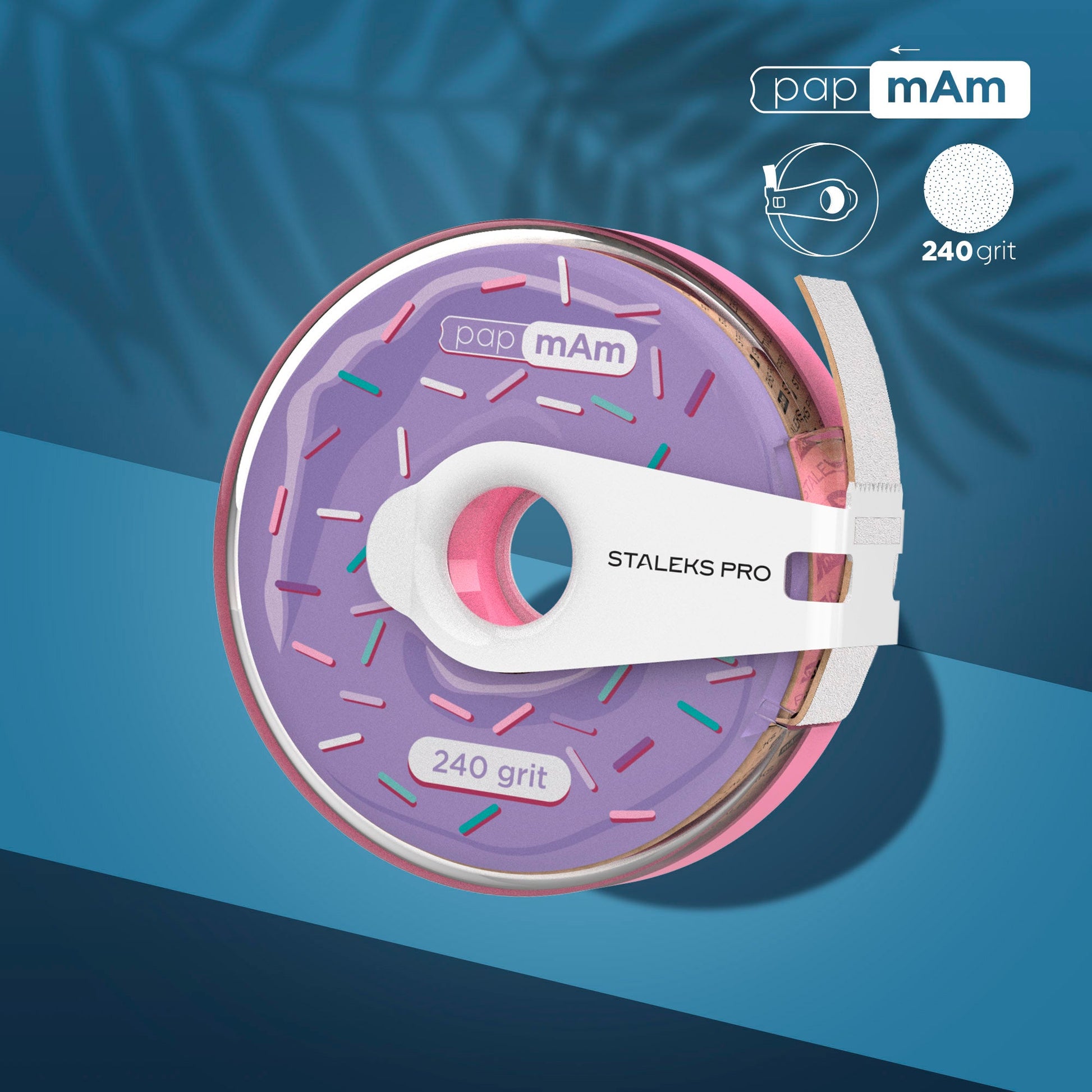 White disposable abrasive tape papmAm EXPERT in a plastic case STALEKS PRO 240 grit image 0