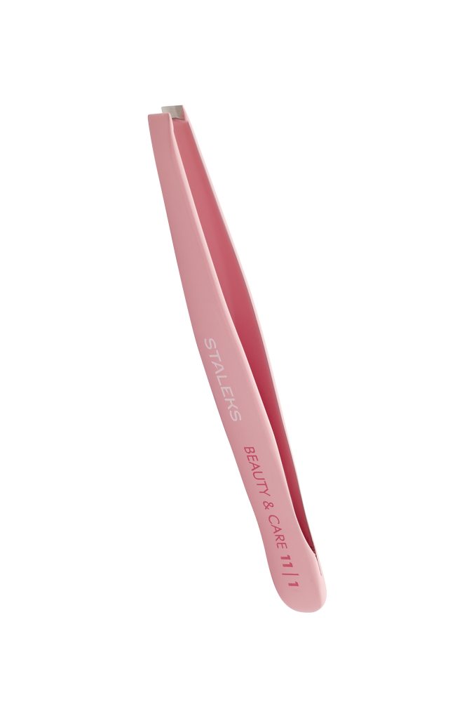 Eyebrow tweezers BEAUTY &amp; CARE 11 TYPE 1 (wide straight), pink colour image 2