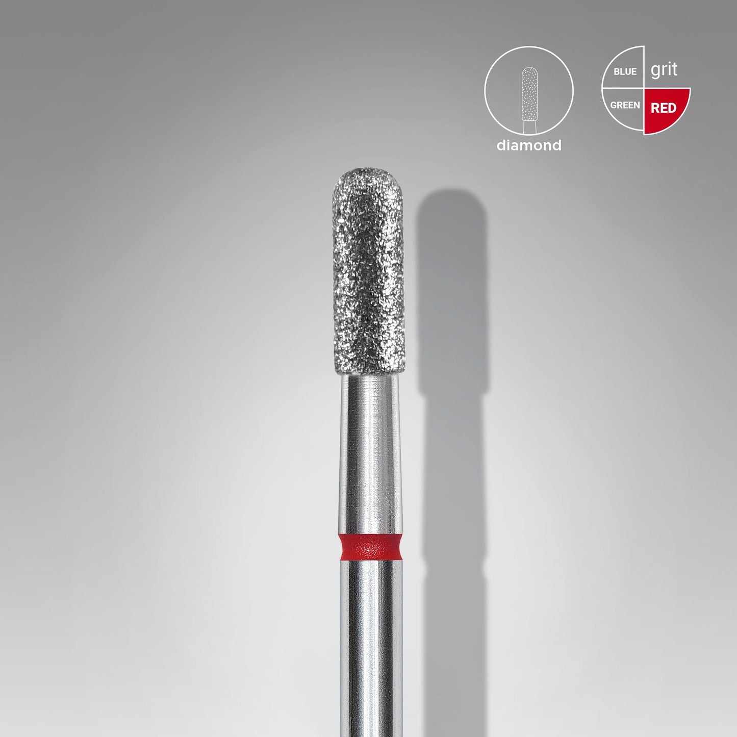 Diamond nail drill bit rounded cylinder red EXPERT head diameter 2,3 mm / working part 6,5 mm image 0