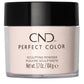 CND Perfect Color Powder in Natural Buff for acrylic nails, 3.7 oz, with a close-up of the fine powder texture and container.