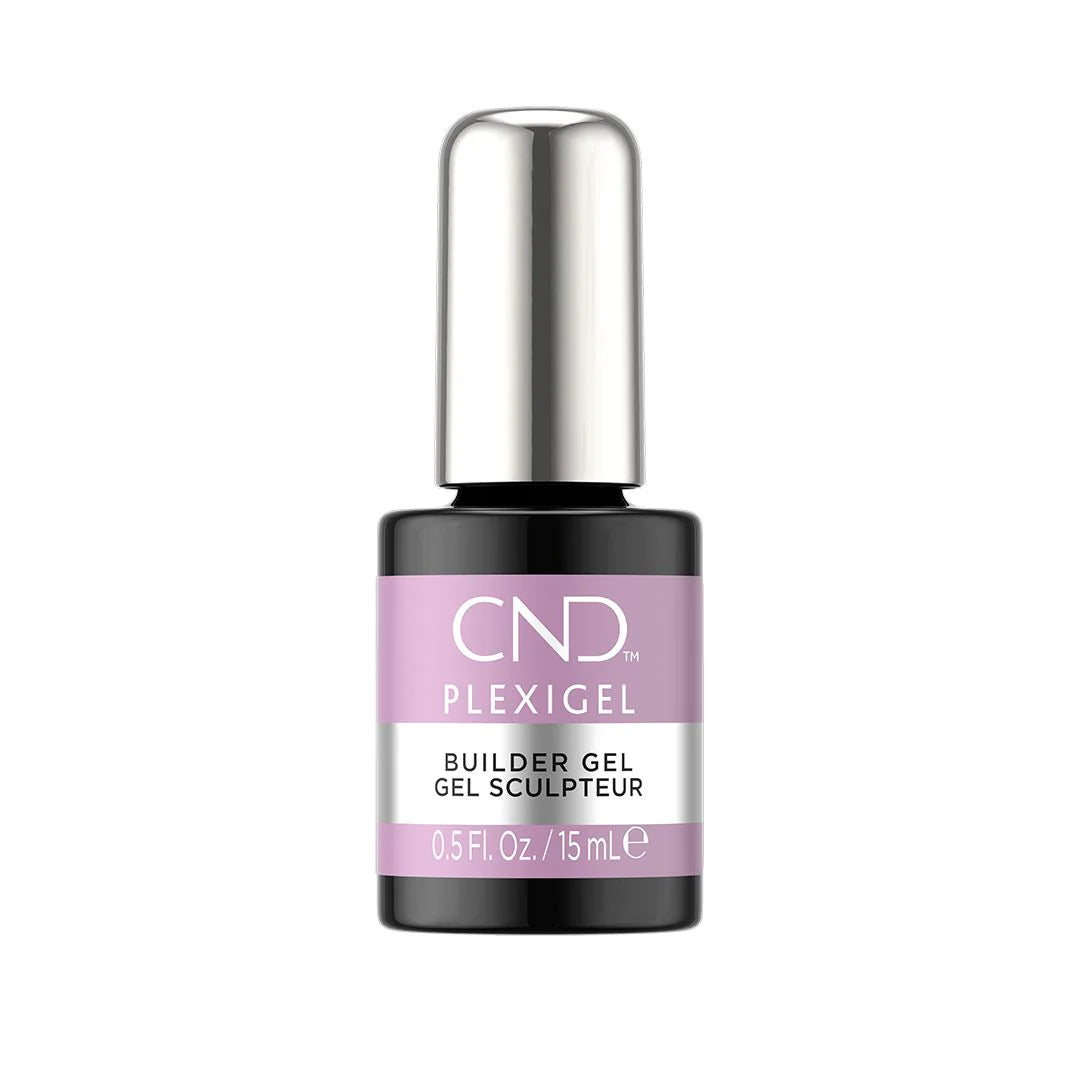 CND Plexigel Color Builder in Cool Berry, 0.5oz, showing a vibrant nail extension with rich berry color for nail art.