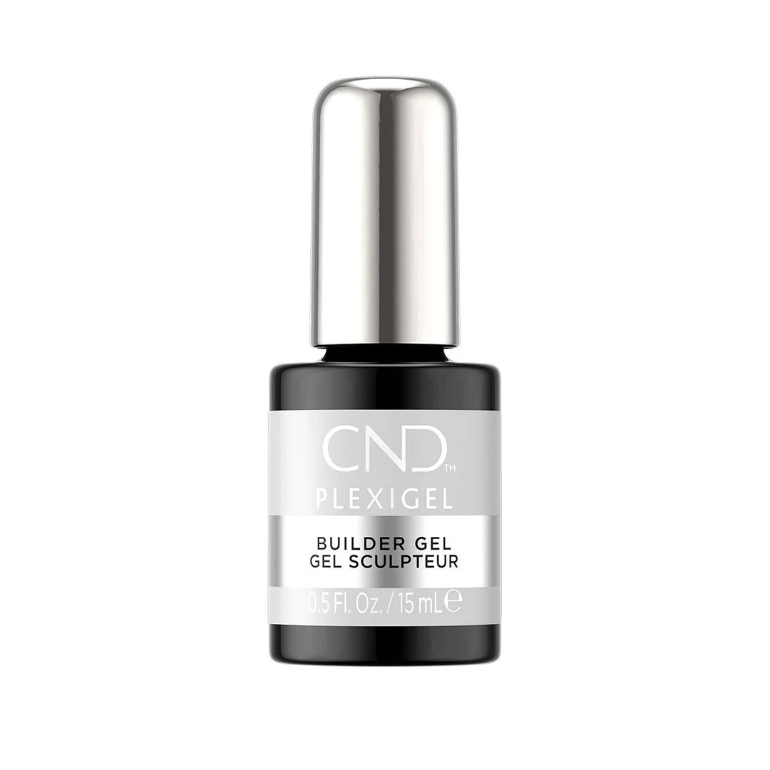 CND Plexigel Color Builder in Cream Puff, 0.5oz, showcasing the light beige nail gel for nail extensions and sculpting.