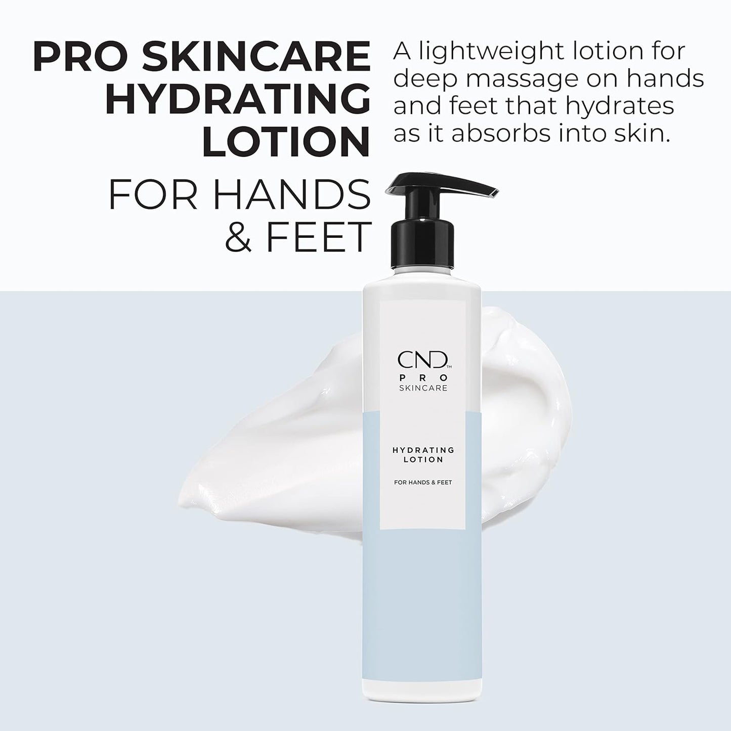 CND Pro Skincare product bottle with black cap and clear label, featuring the CND logo and skincare details.