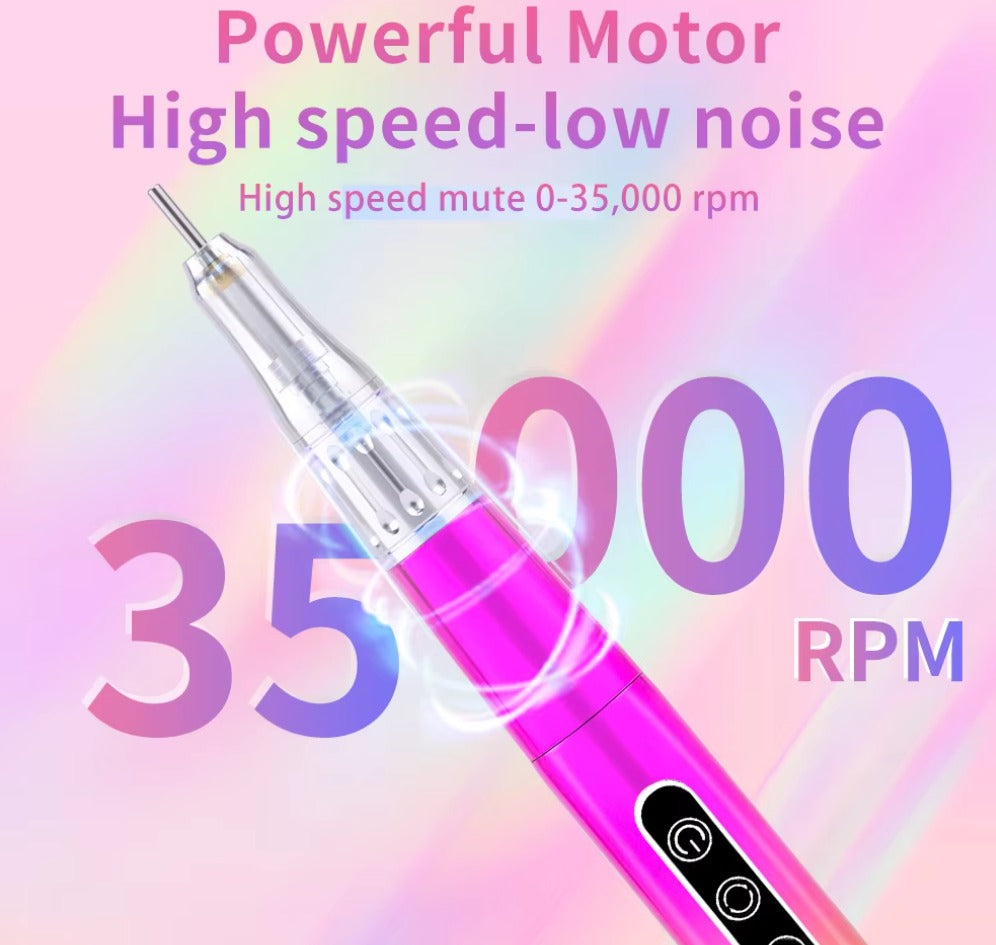Cordless Ultra Smooth Coreless Motor Portable Nail Drill Pen With Charging Base - Universal Nail Supplies