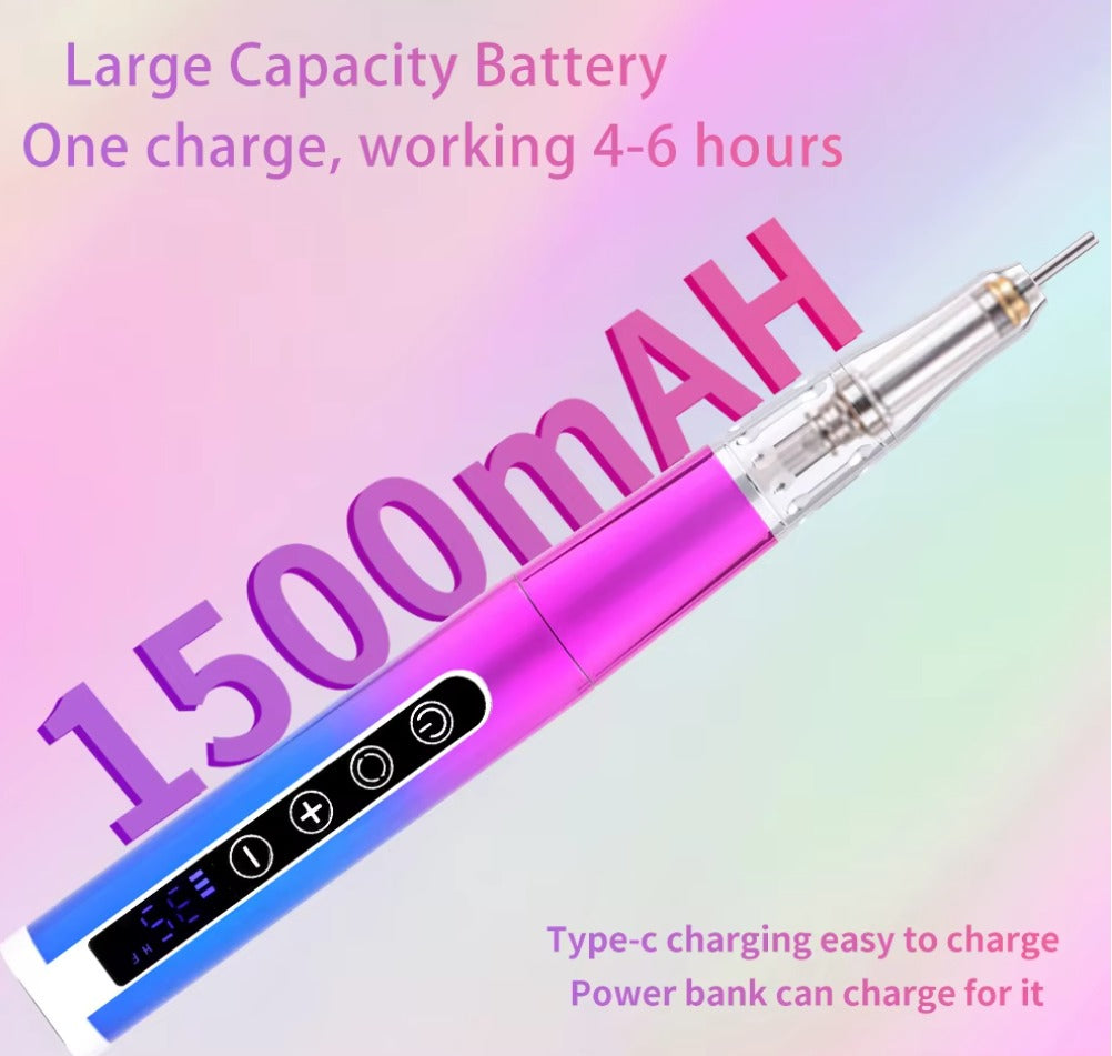 Cordless Ultra Smooth Coreless Motor Portable Nail Drill Pen With Charging Base - Universal Nail Supplies