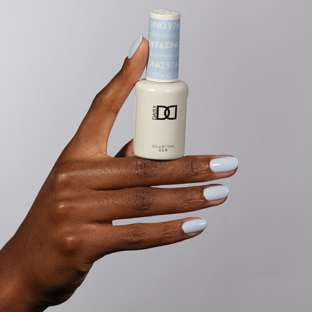 DND Daisy Gel Duo Bellbottoms Denim nail polish and lacquer set with vibrant blue and denim-inspired colors, labeled as #976.