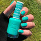 DND Daisy Gel Duo Caribbean Sea shade, featuring vibrant gel nail polish and lacquer in bright turquoise color.