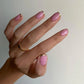 DND Daisy Gel Duo in clear pink shade #441, showing swatch of gel nail polish and lacquer on a nail sample.