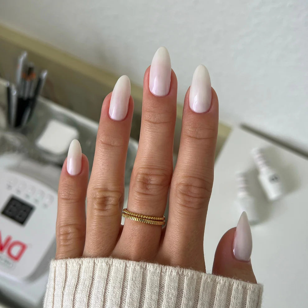 DND Daisy Gel Duo swatch showing cute bunny #1234 gel nail polish and lacquer with pastel floral design