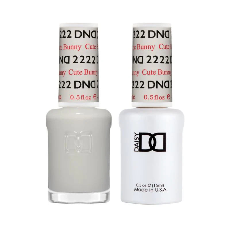 DND Daisy Gel Duo featuring cute bunny design nail polish and lacquer in vibrant pastel shades with bunny artwork on the bottles.