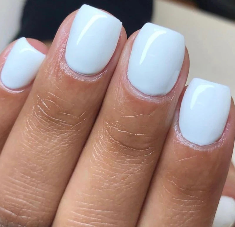 DND Daisy Gel Duo French Tips #473 with gel nail polish and lacquer, showing elegant nail design and shiny finish.