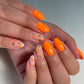 Swatch of DND Daisy Gel Duo Let's Tango #804 featuring vibrant pink gel nail polish and lacquer in a clear display image.