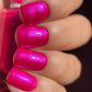 DND Daisy Gel Duo Nova Pinky #685 with swatch of pink gel nail polish and lacquer on a nail display.